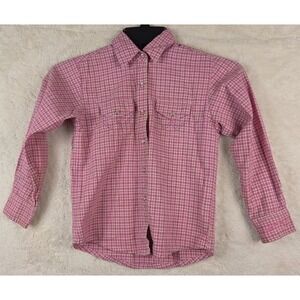 Vintage Wrangler Girl's Pearl Snap Long Sleeve Pink Sparkle CowgirlRodeo Sm Sz 6
